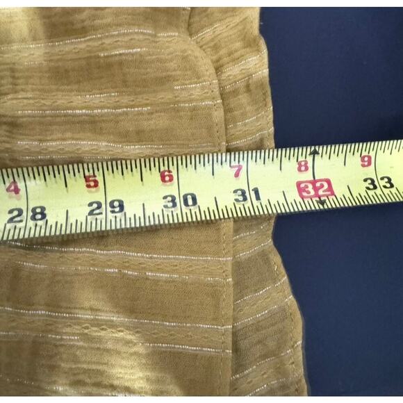 Tularosa Ashley Metallic Striped Dress In Yellow/Pear Size Medium - Picture 11 of 11